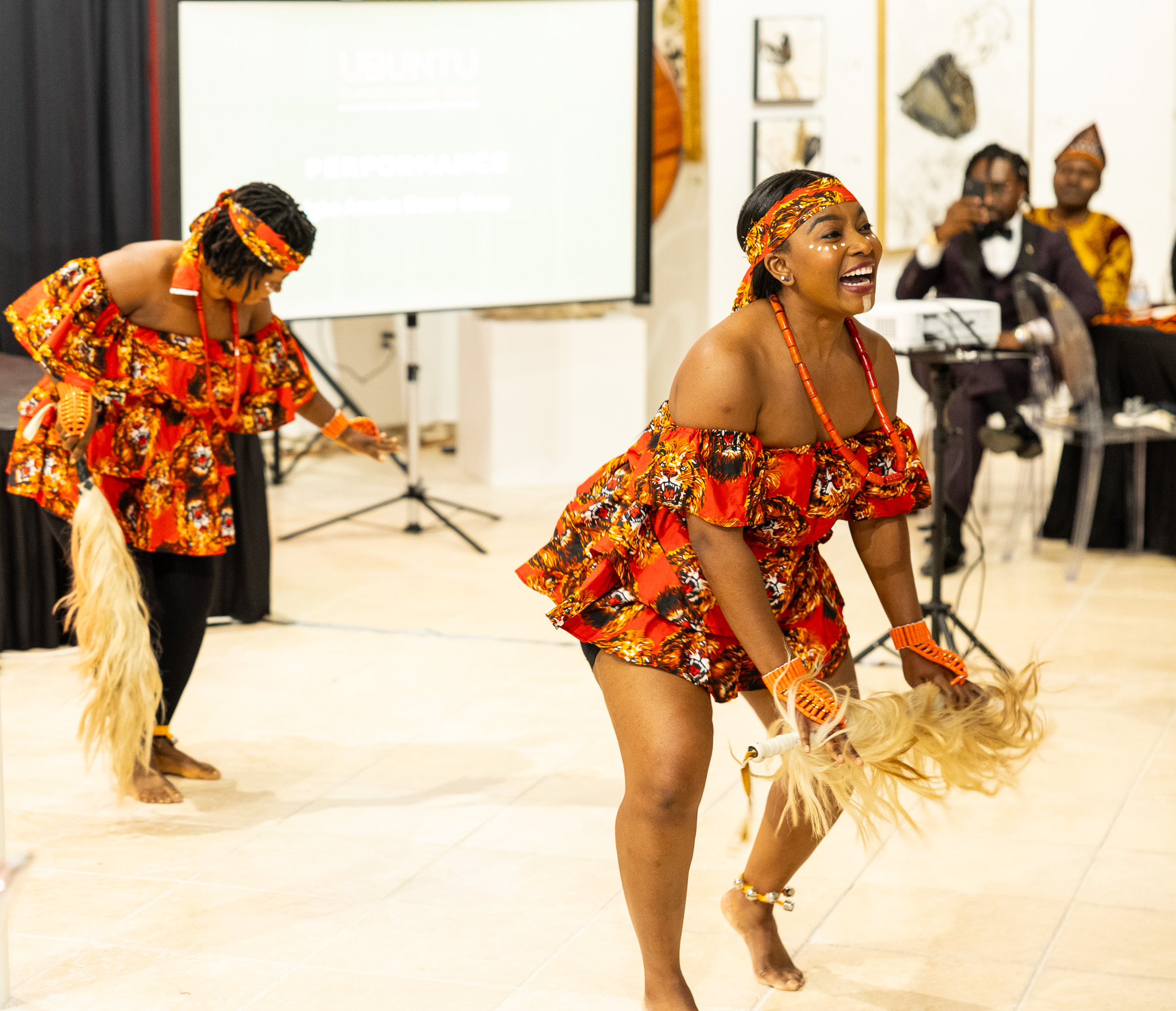 Igbo Amaka dancers entertaining guests at a celebration